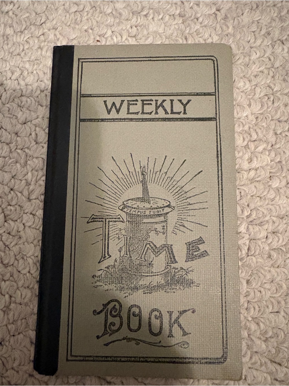 Vintage 1945Weekly Time Book -gray/black Hardcover Planner